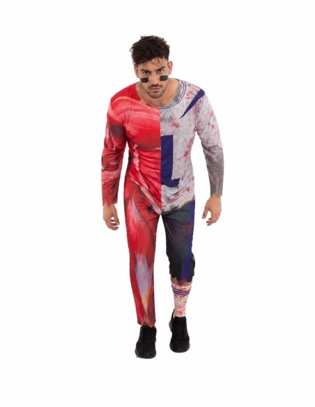Disfarce de Jogador Zumbi de alta qualidade, ideal para carnaval, festas temáticas e eventos especiais